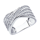 Кольцо из серебра с фианитами SOKOLOV 94013574 покрыто  родием, фото 8