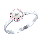 Кольцо из серебра с жемчугом и фианитами SOKOLOV 94012685 покрыто  родием, фото 4