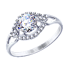 Кольцо из серебра с фианитами SOKOLOV 94012747 покрыто  родием, фото 4