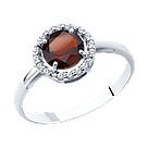 Кольцо из серебра с гранатом и фианитами SOKOLOV 92011018 покрыто  родием коллекц. 0, фото 7