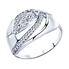 Кольцо из серебра с фианитами SOKOLOV 94012949 покрыто  родием, фото 8