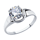 Кольцо из серебра с фианитом SOKOLOV 94012878 покрыто  родием, фото 9
