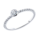 Помолвочное кольцо из серебра с фианитами SOKOLOV 94010629 покрыто  родием, фото 9