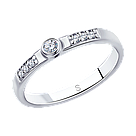 Помолвочное кольцо из серебра с фианитами SOKOLOV 94010698 покрыто  родием, фото 7