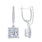 Серьги из серебра с фианитами SOKOLOV 94021356 покрыто  родием,с английским замком, фото 6