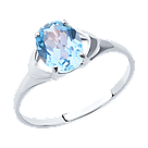 Кольцо из серебра с топазом DIAMANT ( SOKOLOV ) 94-310-00627-1 покрыто  родием, фото 4