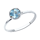 Кольцо из серебра с топазом SOKOLOV 92012038 покрыто  родием, фото 10