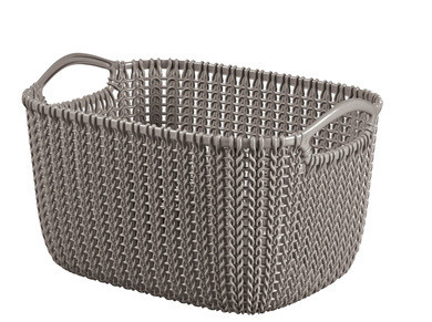 Корзинка (S) KNIT светло-серая 8л (03674) (30х22х17)