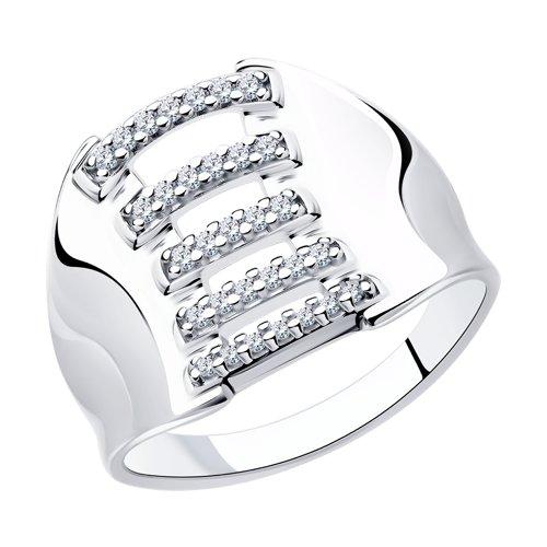 Кольцо из серебра с фианитами SOKOLOV 94013257 покрыто  родием