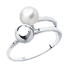 Кольцо из серебра с жемчугом SOKOLOV 94013389 покрыто  родием, фото 9
