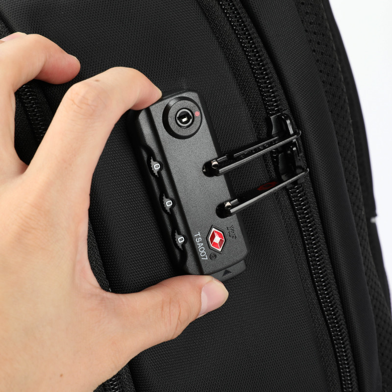 Городской рюкзак TIGERNU T-B3105А 15,6 дюймовый с USB и встроенным кодовым замком черный с оранжевым - фото 5 - id-p100999157