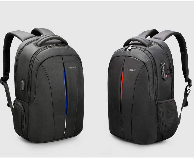 Городской рюкзак TIGERNU T-B3105А 15,6 дюймовый с USB и встроенным кодовым замком черный с оранжевым - фото 8 - id-p100999157