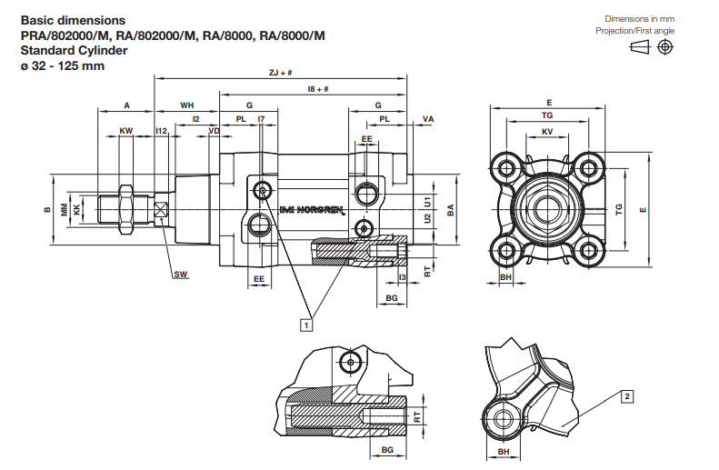 ISOLine profile cylinder, 125mm diameter, 25mm stroke, ISO 15552 - фото 1 - id-p101000255