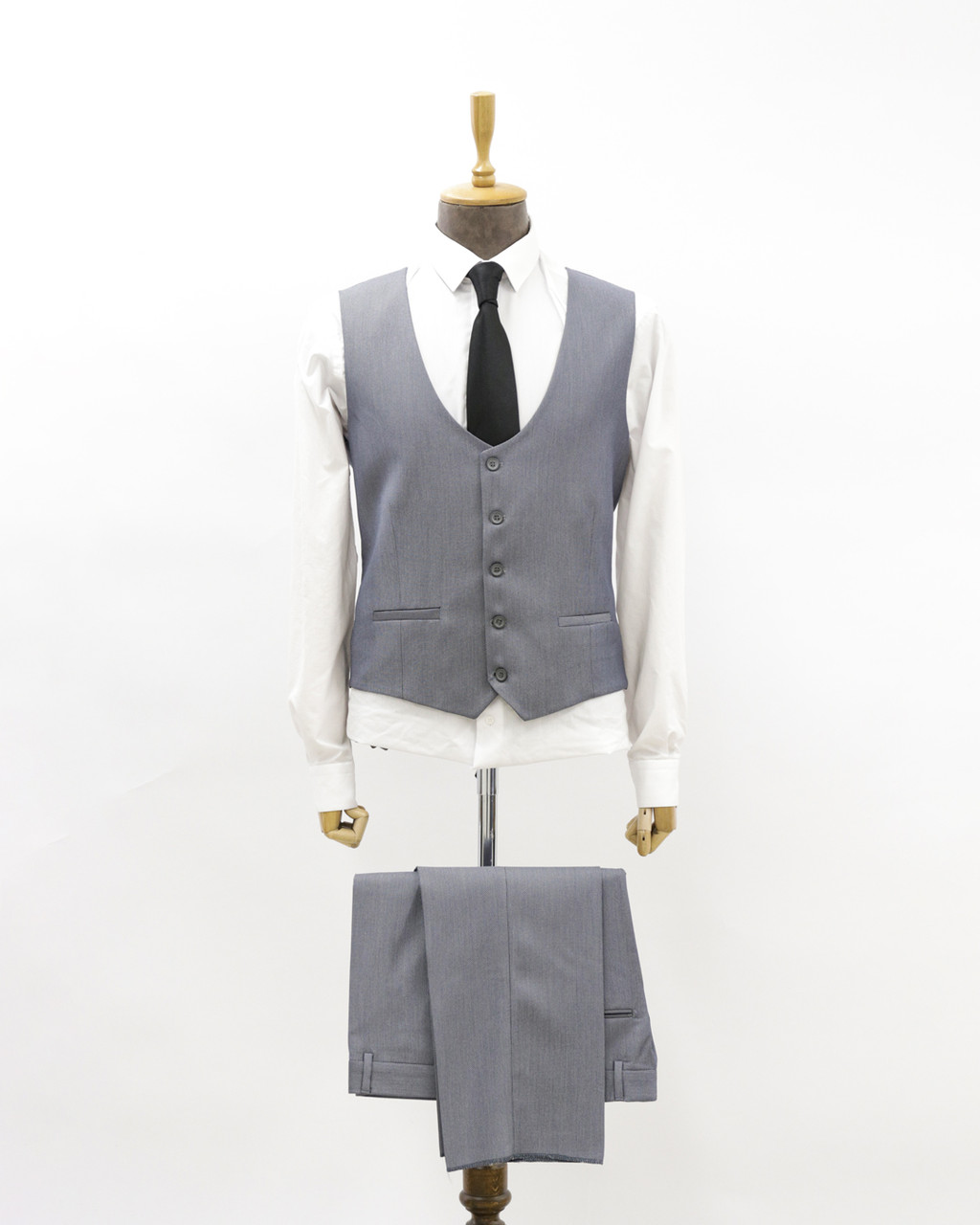 Мужской деловой костюм «UM&H 24595902» серый - фото 2 - id-p101001203