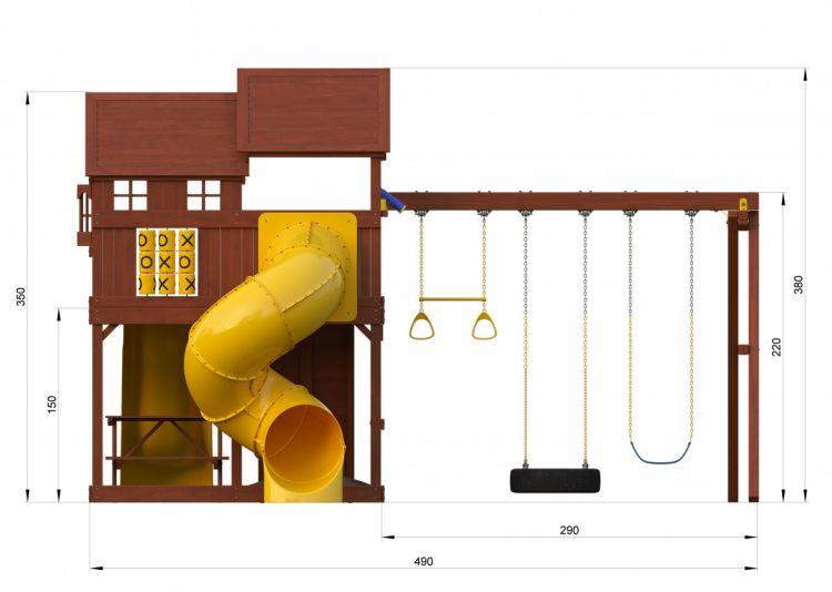 Детский игровой комплекс New Sunrise Нью Санрайз с винтовой горкой-трубой - фото 4 - id-p101003673