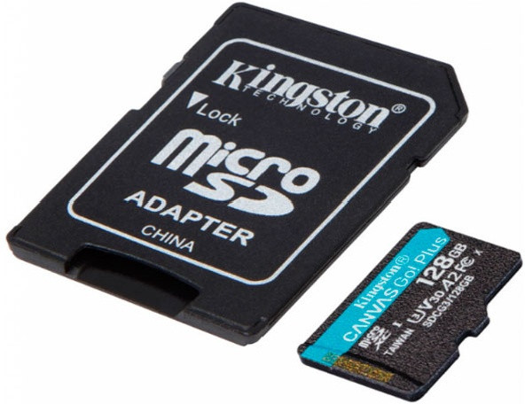 Карта памяти MicroSD, Kingston Canvas Go! Plus, 128GB, SDCG3/128GB, Class 10, UHS-I, R170/W90 - фото 1 - id-p100928051