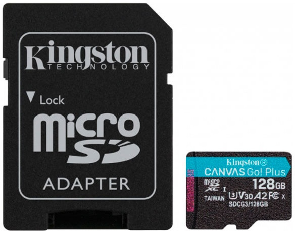 Карта памяти MicroSD, Kingston Canvas Go! Plus, 128GB, SDCG3/128GB, Class 10, UHS-I, R170/W90 - фото 2 - id-p100928051