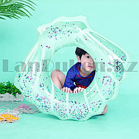 Надувной круг ракушка с блестками 80 см бирюзовый