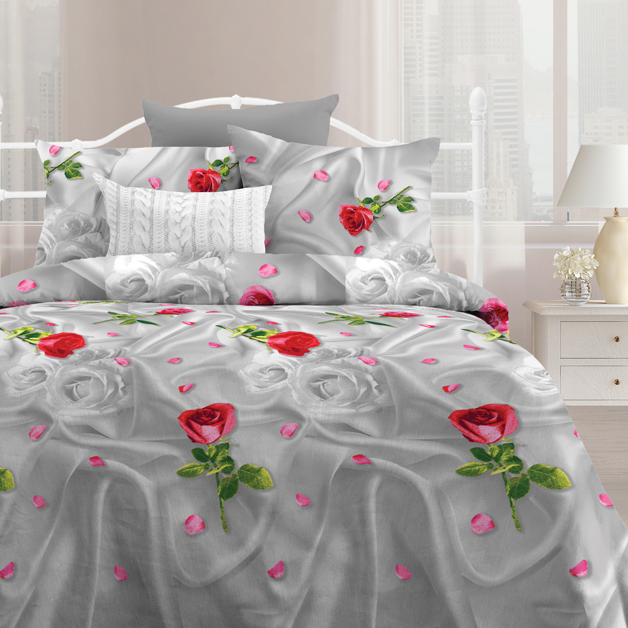 Унисон Комплект постельного белья Серебрянный будуар, 1.5 спальный  (наволочки 70х70) Любимый дом,