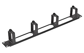 Органайзер кабельный горизонтальный с окнами 4 кольца 1U ОКО-19"-1U. цвет черный ССД, фото 2