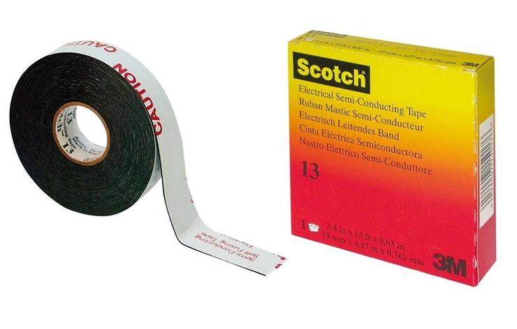 7000007284 Scotch 13, самослип. полупроводящая резиновая лента, 19мм х 4,5м, фото 1