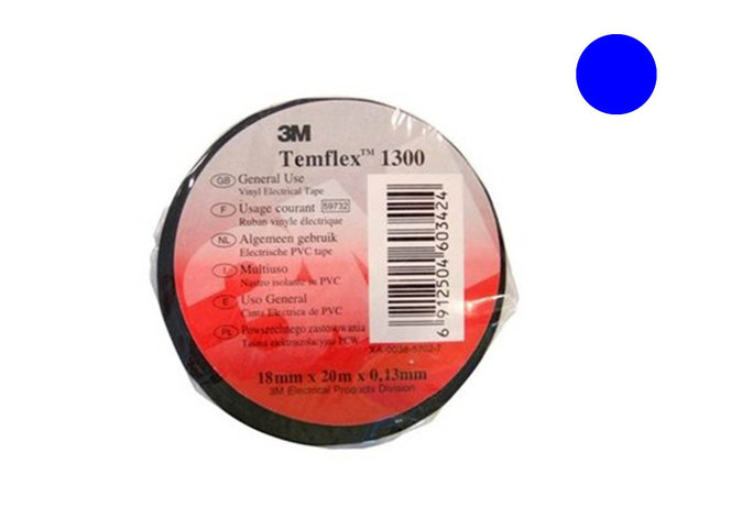 7100081323 Temflex 1300, синяя, универсальная изоляционная лента, 15мм х 10м х 0,13мм, фото 2