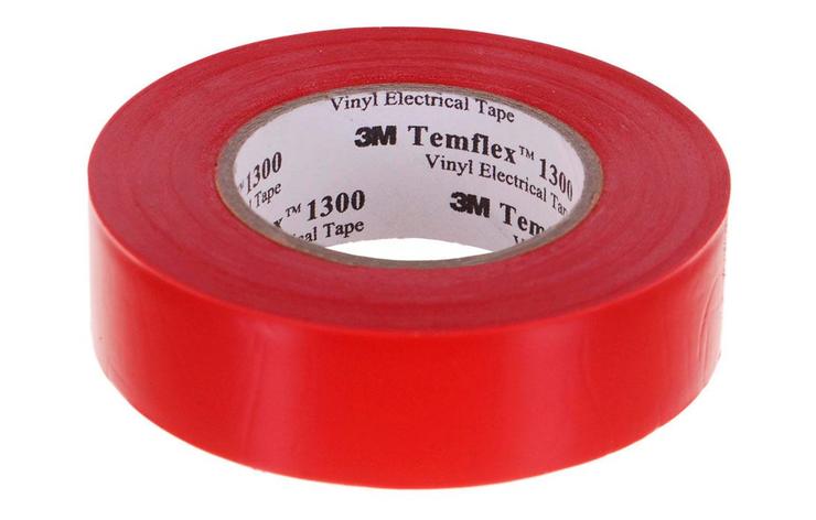 7100080341 Temflex 1300, красная, универсальная изоляционная лента, 19мм х 20м х 0,13мм, фото 2