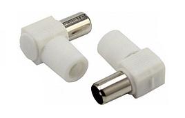 05-2061 Разъем штекер TV без пайки белый угловой  REXANT