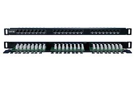 244076 Hyperline PPHD-19-24-8P8C-C5E-110D Патч-панель высокой плотности 19", 0.5U, 24 порта RJ-45, категория