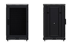 Шкаф телекоммуникационный напольный 19",18U(600x800), ШТ-НП-М-18U-600-800-П-Ч, передняя дверь перфорация,, фото 3