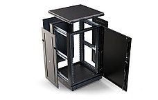 Шкаф телекоммуникационный напольный 19",18U(800x1000), ШТ-НП-М-18U-800-1000-М-Ч, передняя дверь металл, черный, фото 2