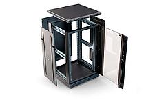 Шкаф телекоммуникационный напольный 19",18U(800x1000), ШТ-НП-М-18U-800-1000-С-Ч, передняя дверь стекло, черный, фото 2