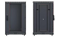 Шкаф телекоммуникационный напольный 19",18U(600x600), ШТ-НП-М-18U-600-600-С-Ч, передняя дверь стекло, черный, фото 4
