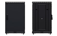 Шкаф телекоммуникационный напольный 19",18U(600x1000), ШТ-НП-М-18U-600-1000-М-Ч, передняя дверь металл, черный, фото 3
