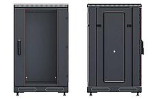 Шкаф телекоммуникационный напольный 19",18U(600x1000), ШТ-НП-М-18U-600-1000-С-Ч, передняя дверь стекло, черный, фото 3