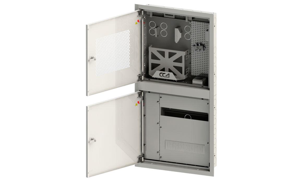 Шкаф распределительный вводной квартирный,встраиваемый(СС+ЭОМ)  3 комнаты ШРВ-К-3