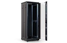 Шкаф телекоммуникационный напольный 19", 27U(600x800), ШТ-НП-М-27U-600-800-С-Ч, передняя дверь стекло, черный, фото 2