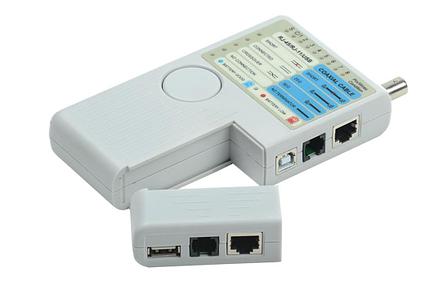 12-1003 Тестер кабеля универсальный 5 в 1  RJ-45+RJ-11+1394+USB+BNC  3468  REXANT, фото 2