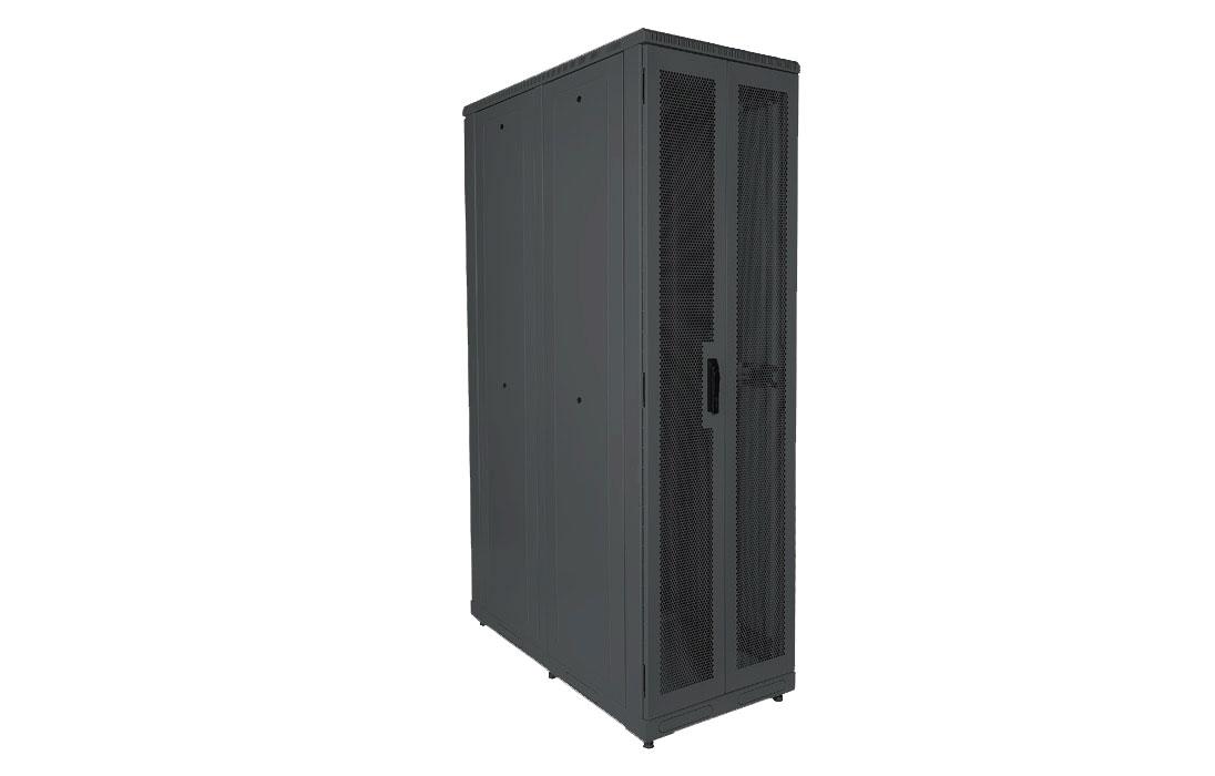 Шкаф телекоммуникационный напольный серверны черный 19",47U(600x1000) , ШТ-НП-С-47U-600-1000-П2П-Ч передняя