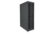 Шкаф телекоммуникационный напольный серверный 19",47U(800x1000) , ШТ-НП-С-47U-800-1000-П2П-Ч передняя дверь