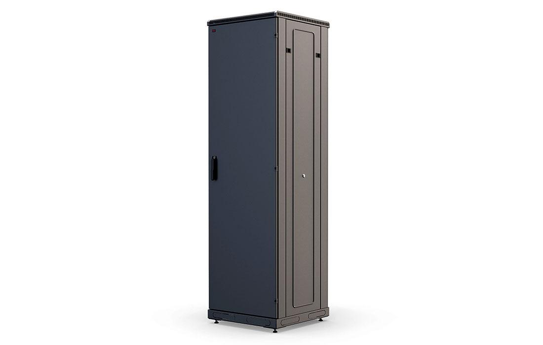 Шкаф телекоммуникационный напольный 19", 42U(600x1000), ШТ-НП-М-42U-600-1000-М-Ч, передняя дверь металл,