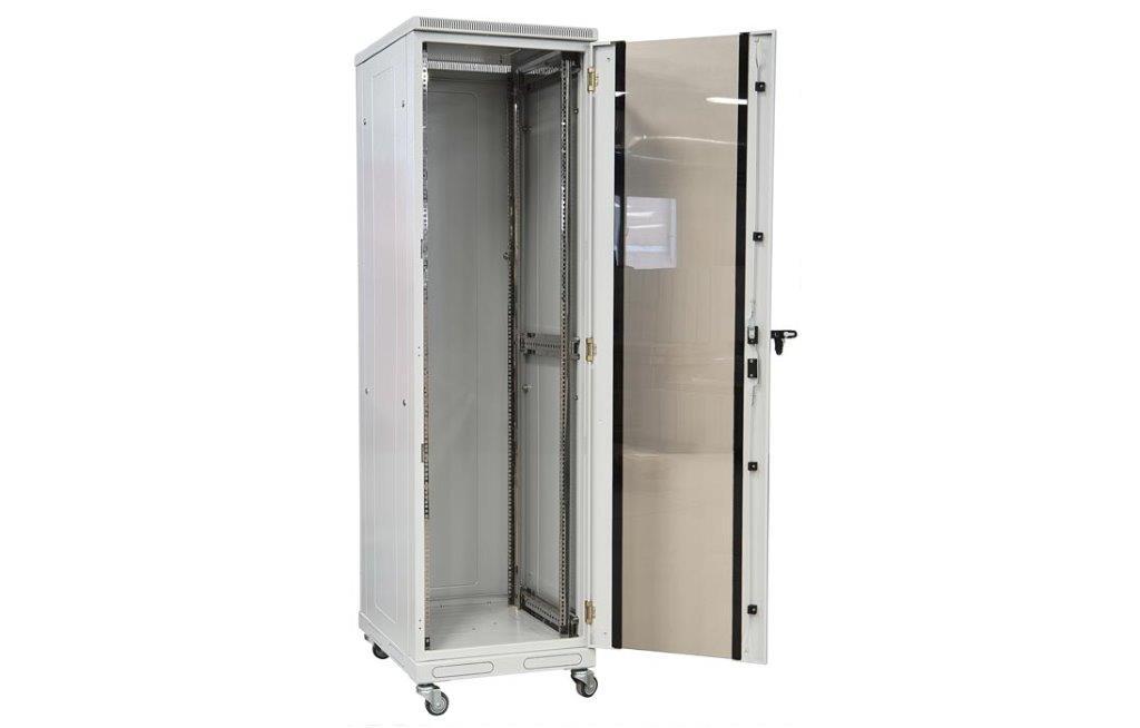 Шкаф телекоммуникационный напольный 19",42U(600x1000), ШТ-НП-42U-600-1000-С, передняя дверь стекло ССД