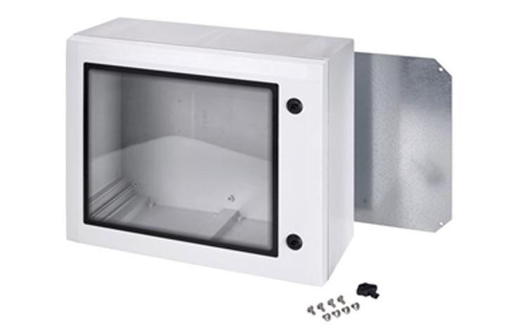 ARCA 304015W Шкаф, армированный PC, дверца с прозрачным смотровым окном, два замка, петли на короткой стороне, фото 2