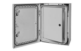 ARCA 403015 Шкаф, армированный PC, серая дверца, два замка, петли на длинной стороне, без монтажной панели