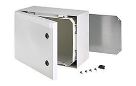 ARCA 405021 Шкаф, армированный PC, серая дверца, два замка, петли на короткой стороне, без монтажной панели