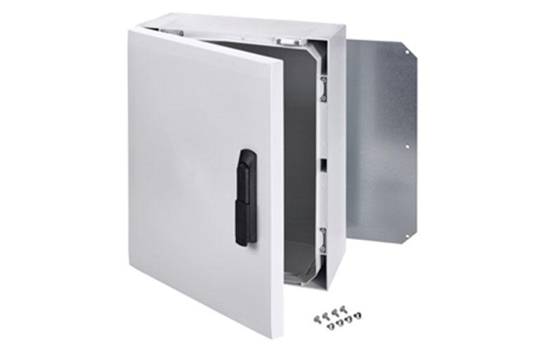 ARCA 806030S Шкаф, армированный PC, серая дверца, поворотная ручка, петли на длинной стороне