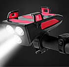 4 в 1 Передний фонарь USB до 250 lumens + держатель телефона + powerbank + сигнал 4 в 1. Рассрочка. Kaspi, фото 3