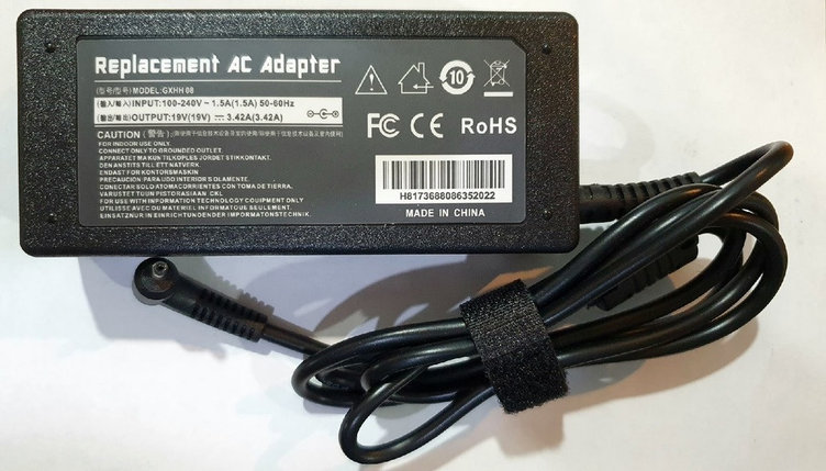 Зарядка для ноутбука Acer 19v, 3,42a, 3,0х1,0, фото 2