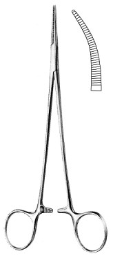 Зажимы изогнутый Halstead Mosquito FCPS CVD 21cm