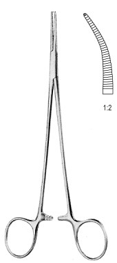Зажимы изогнутый Halstead Mosquito FCPS CVD 1x2t 18cm